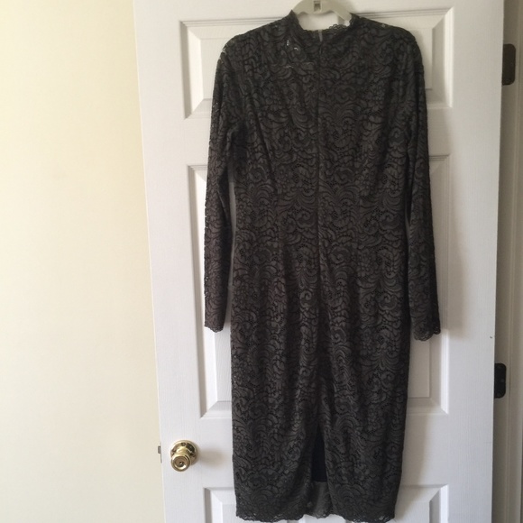 CATO WOMEN’S  SIZE 12 FLORAL LACE BATEAU NECK LONG SLEEVE PENCIL DRESS - Picture 2 of 4